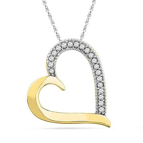 10K Yellow-gold 0.10CTW DIAMOND FASHION PENDANT