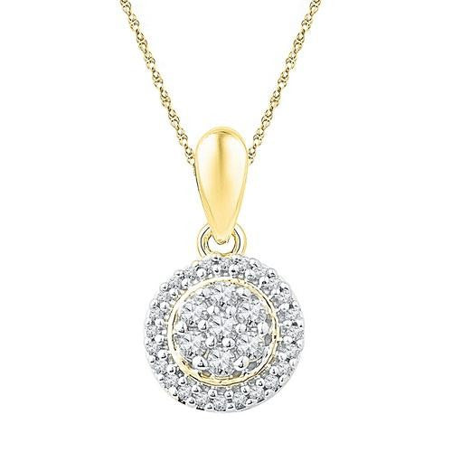 10K Yellow-gold 0.25CTW DIAMOND FASHION PENDANT