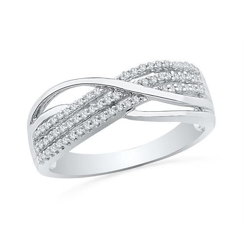 10KT White Gold 0.20CTW DIAMOND FASHION BAND