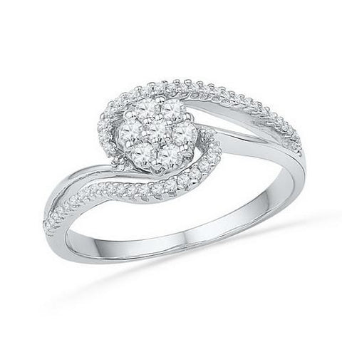 10KT White Gold 0.36CTW DIAMOND FASHION RING