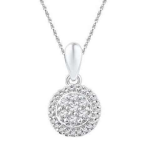 10KT White Gold 0.25CTW DIAMOND FASHION PENDANT