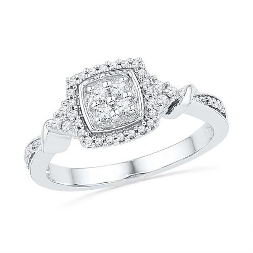 10KT White Gold 0.25CTW DIAMOND FASHION RING