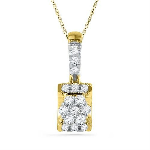 10K Yellow-gold 0.16CTW DIAMOND FASHION PENDANT