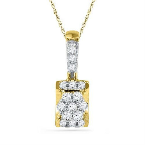 10K Yellow-gold 0.16CTW DIAMOND FASHION PENDANT