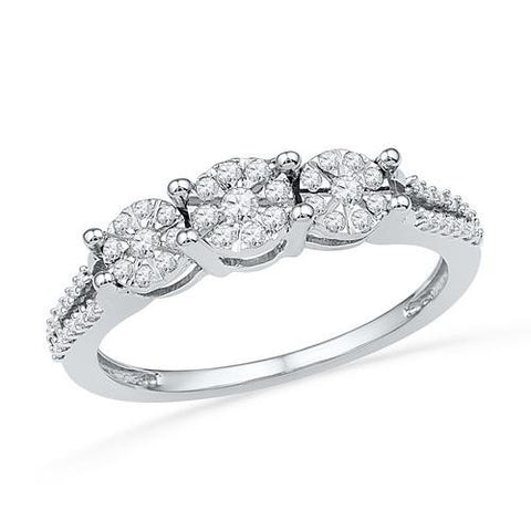 10KT White Gold 0.25CTW DIAMOND FASHION RING