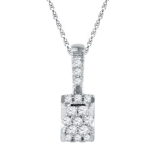 10KT White Gold 0.16CTW DIAMOND FASHION PENDANT