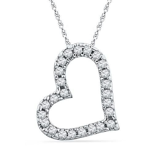 10KT White Gold 0.10CTW DIAMOND FASHION PENDANT