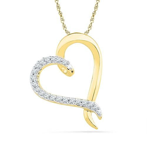 10K Yellow-gold 0.10CTW DIAMOND FASHION PENDANT