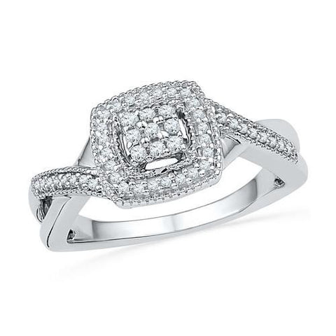 10KT White Gold 0.20CTW DIAMOND FASHION RING