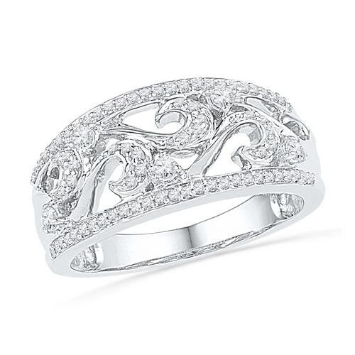 10KT White Gold 0.33CTW DIAMOND FASHION RING