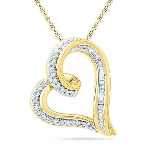 10K Yellow-gold 0.16CTW DIAMOND FASHION PENDANT