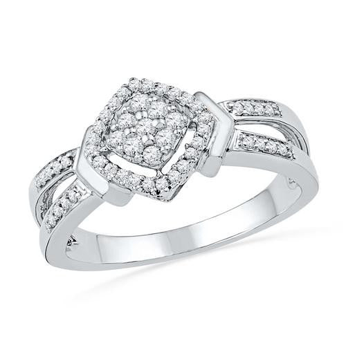 10KT White Gold 0.25CTW DIAMOND FASHION RING