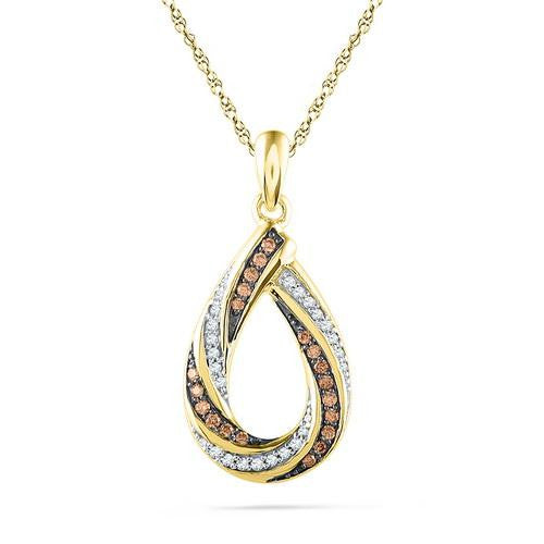 10K Yellow-gold 0.25CTW DIAMOND FASHION PENDANT