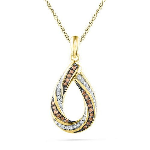 10K Yellow-gold 0.25CTW DIAMOND FASHION PENDANT