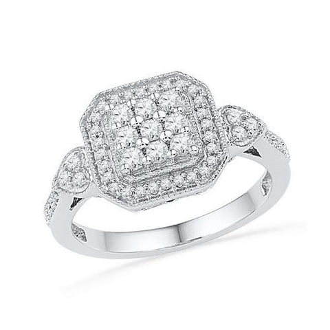 10KT White Gold 0.50CTW DIAMOND FASHION RING