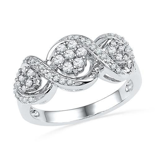 10KT White Gold 0.33CTW DIAMOND FASHION RING