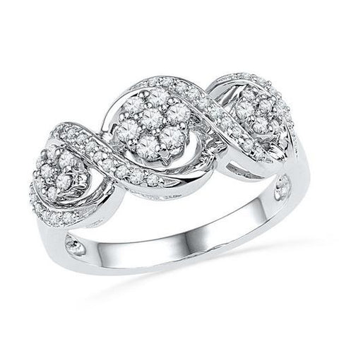 10KT White Gold 0.33CTW DIAMOND FASHION RING