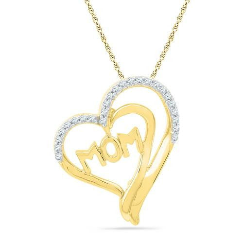 10K Yellow-gold 0.16CTW DIAMOND FASHION PENDANT