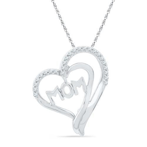 10KT White Gold 0.16CTW DIAMOND FASHION PENDANT