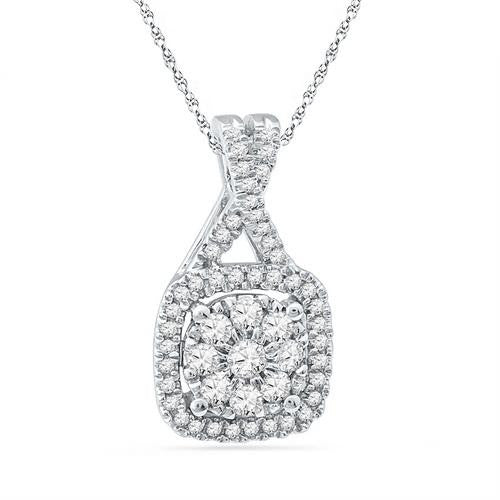 10KT White Gold 0.40CTW DIAMOND FASHION PENDANT