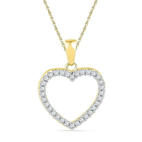 10K Yellow-gold 0.16CTW DIAMOND FASHION PENDANT