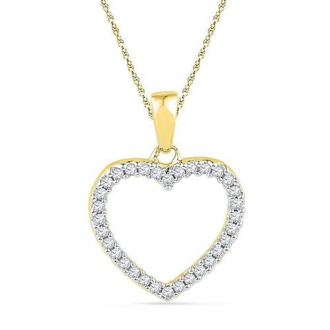 10K Yellow-gold 0.16CTW DIAMOND FASHION PENDANT