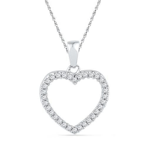 10KT White Gold 0.16CTW DIAMOND FASHION PENDANT