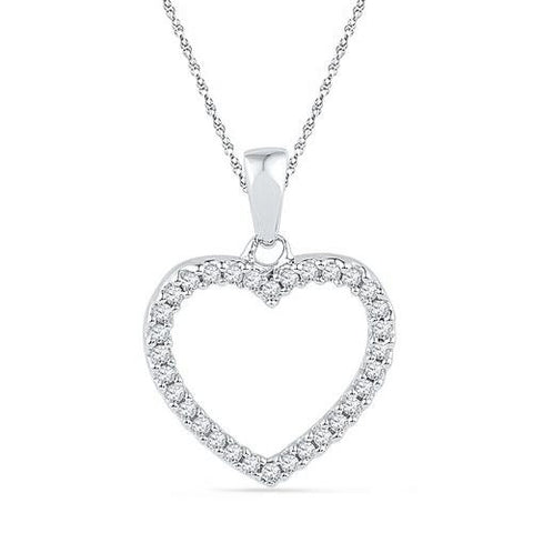 10KT White Gold 0.16CTW DIAMOND FASHION PENDANT