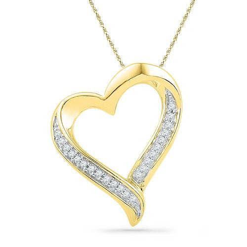 10K Yellow-gold 0.10CTW DIAMOND FASHION PENDANT