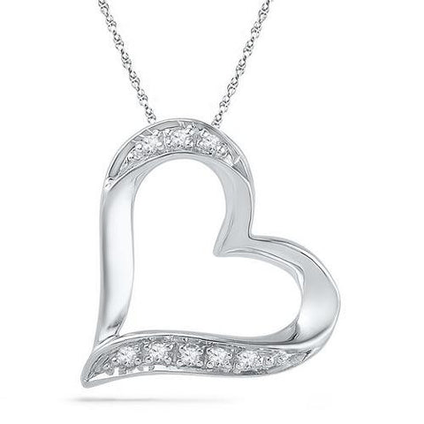 10KT White Gold 0.03CTW DIAMOND FASHION PENDANT