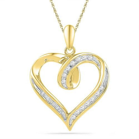 10K Yellow-gold 0.16CTW DIAMOND FASHION PENDANT