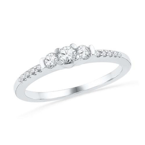 10KT White Gold 0.33CTW DIAMOND FASHION RING