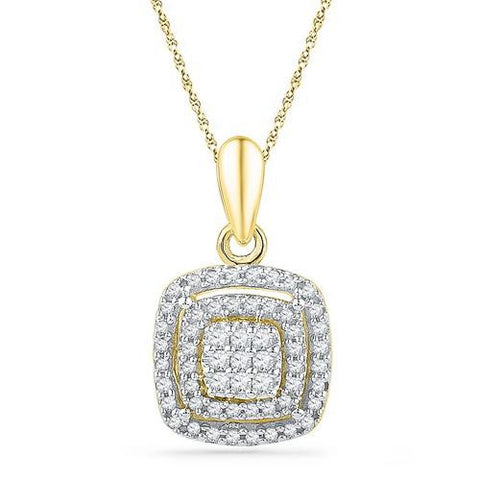 10K Yellow-gold 0.25CTW DIAMOND FASHION PENDANT