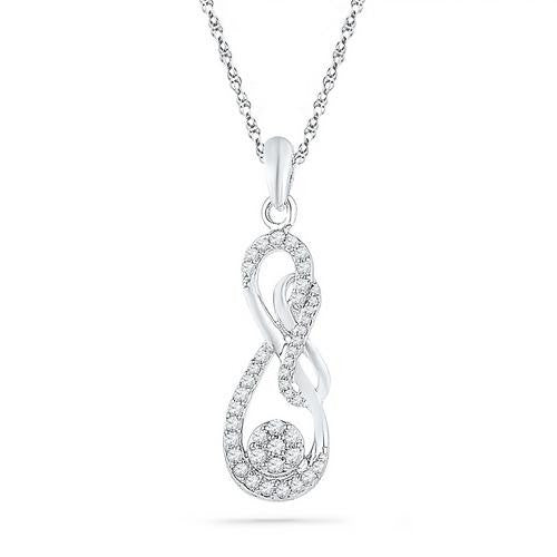 10KT White Gold 0.25CTW DIAMOND FASHION PENDANT