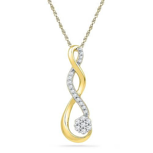 10K Yellow-gold 0.16CTW DIAMOND FASHION PENDANT