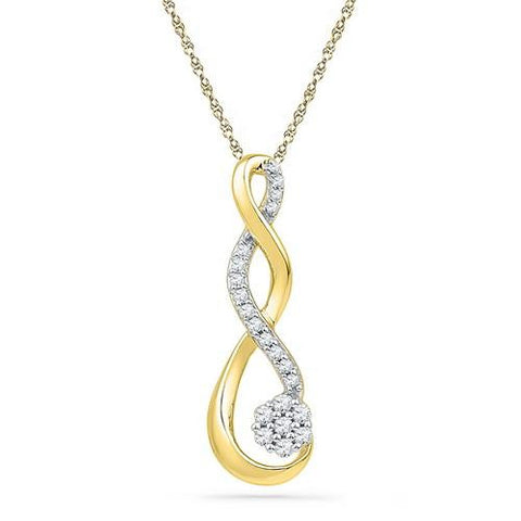 10K Yellow-gold 0.16CTW DIAMOND FASHION PENDANT