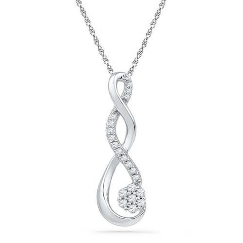 10KT White Gold 0.16CTW DIAMOND FASHION PENDANT