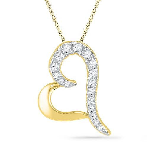 10K Yellow-gold 0.08CTW DIAMOND FASHION PENDANT