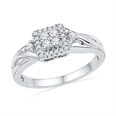 10KT White Gold 0.25CTW DIAMOND FASHION RING