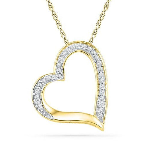 10K Yellow-gold 0.13CTW DIAMOND FASHION PENDANT