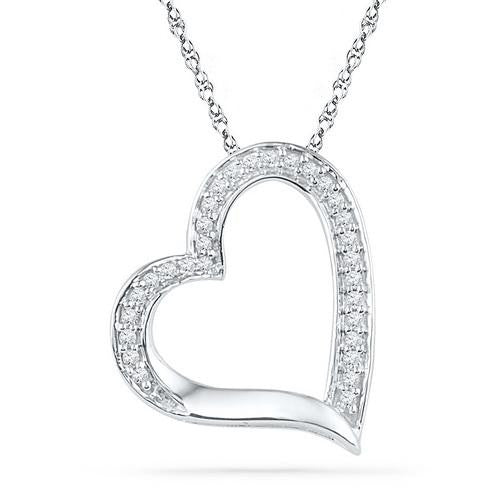 10KT White Gold 0.13CTW DIAMOND FASHION PENDANT