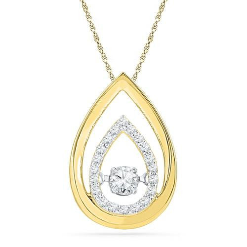 10K Yellow-gold 0.22CTW DIAMOND FASHION PENDANT