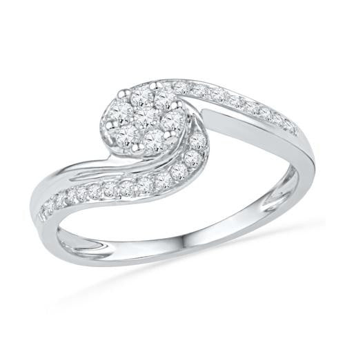 10KT White Gold 0.33CTW DIAMOND FASHION RING