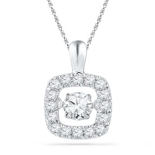 10KT White Gold 0.26CTW DIAMOND FASHION PENDANT