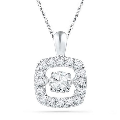 10KT White Gold 0.26CTW DIAMOND FASHION PENDANT