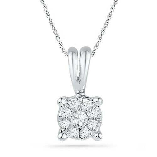 10KT White Gold 0.08CTW DIAMOND FASHION PENDANT