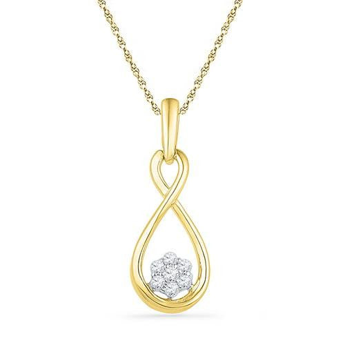 10K Yellow-gold 0.13CTW DIAMOND FASHION PENDANT