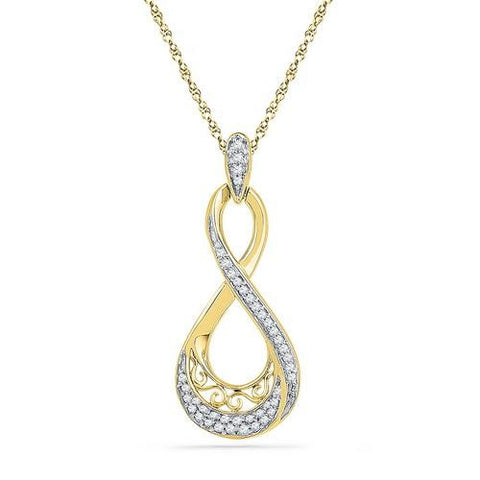 10K Yellow-gold 0.20CTW DIAMOND FASHION PENDANT