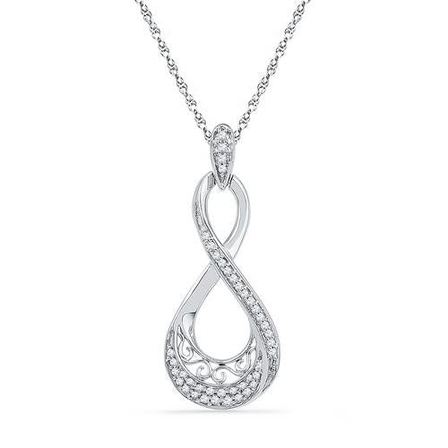 10KT White Gold 0.20CTW DIAMOND FASHION PENDANT