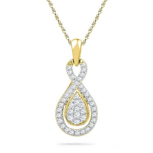 10K Yellow-gold 0.33CTW DIAMOND FASHION PENDANT